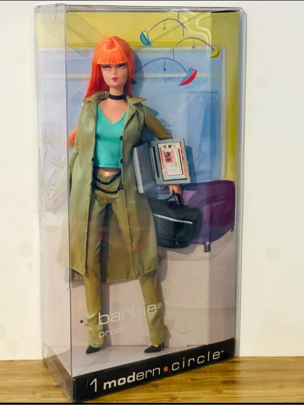 Barbie Doll with Green Top and Tan Trench Coat